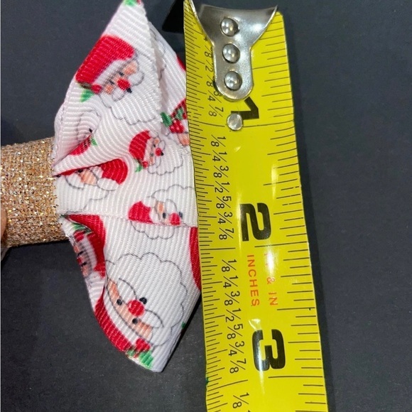FLASH SALE Christmas Hair Bows - Santa Hair Bows - Hair Clips - Girls Hair Bows - Picture 4 of 7